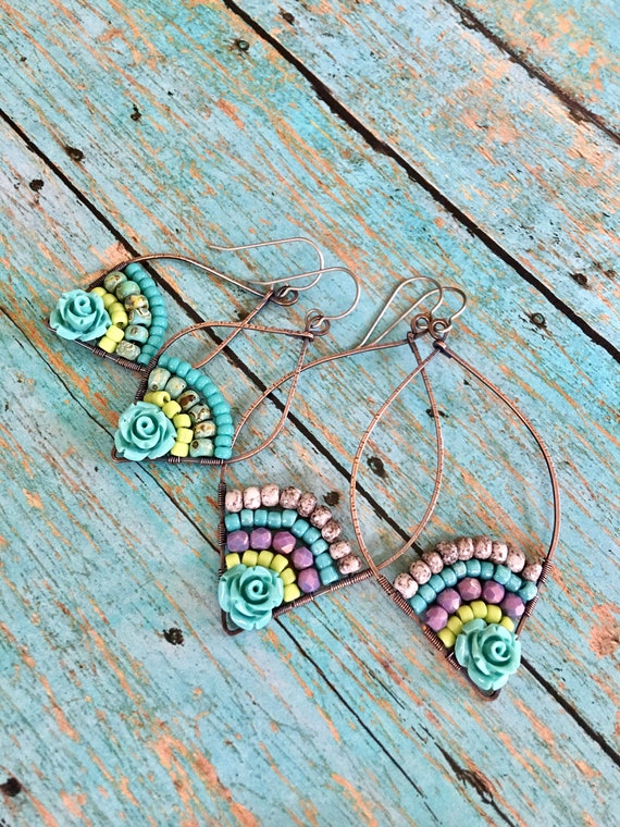 Large Lotus Petal Hoop Earrings
