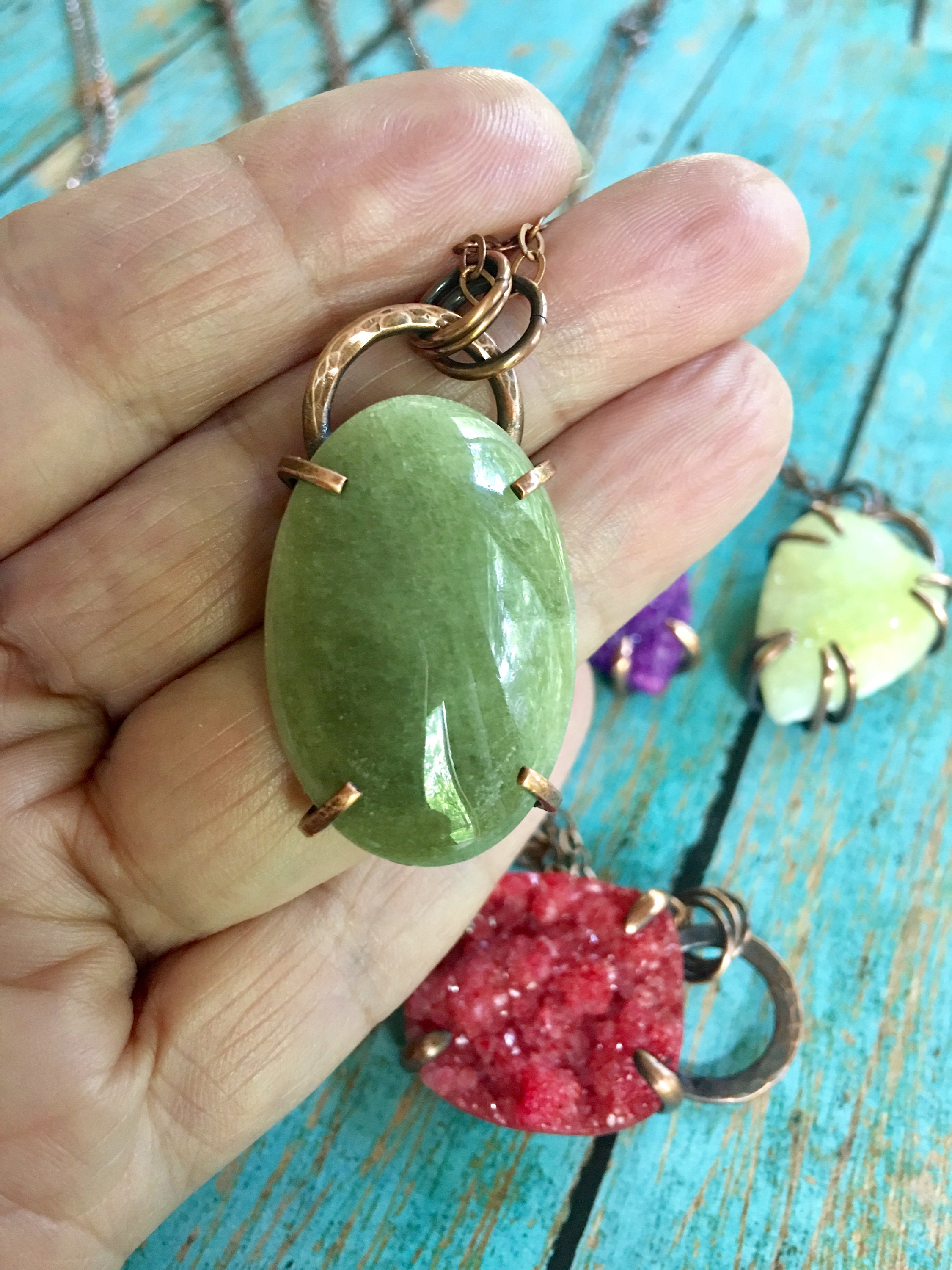Green Boho Pendant