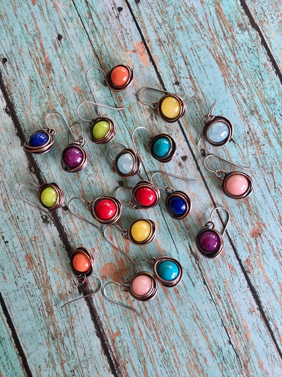 Colorful Copper Earrings