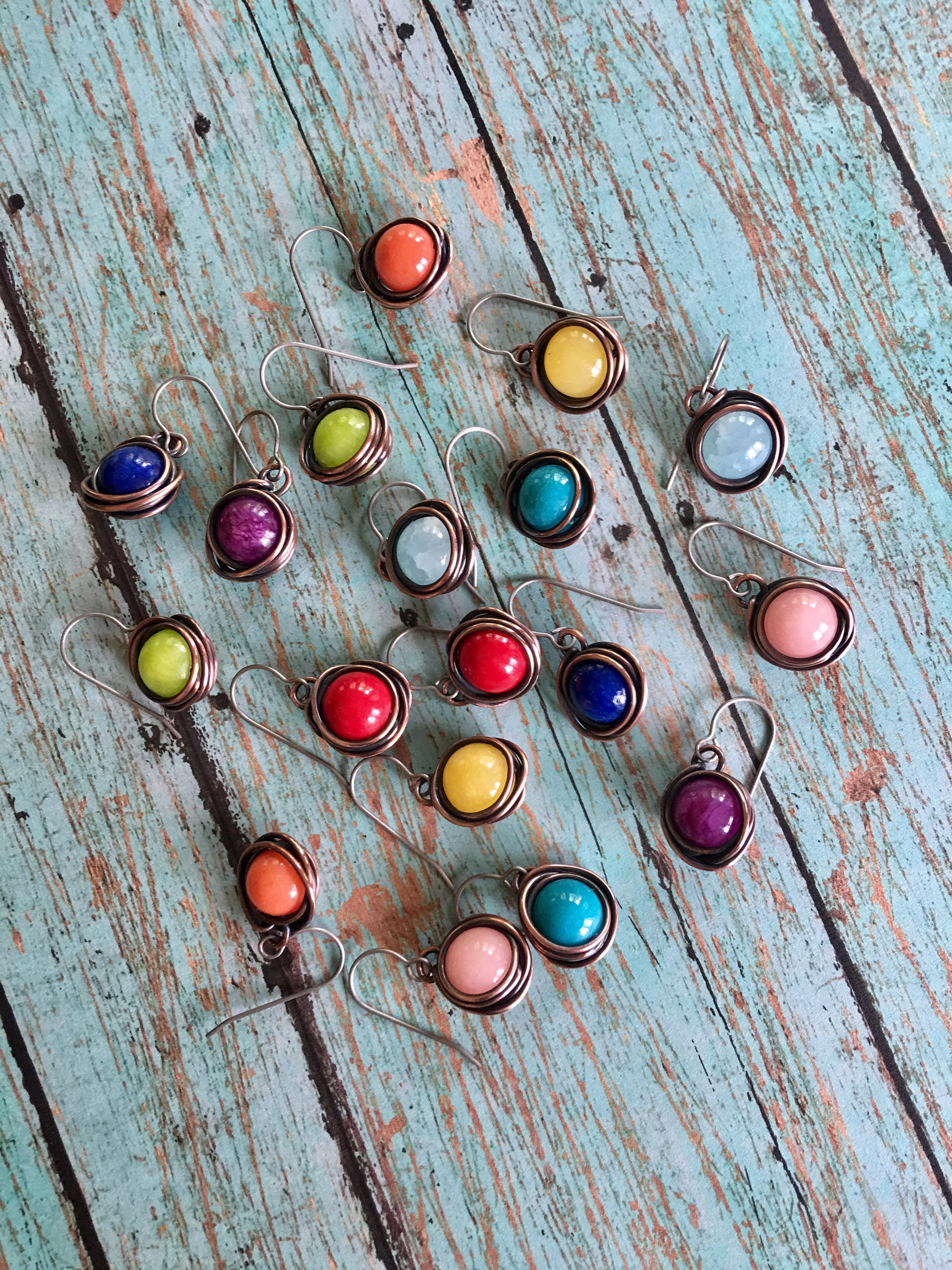 Colorful Copper Earrings
