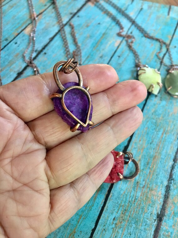 Purple Quartz Druzy Pendant