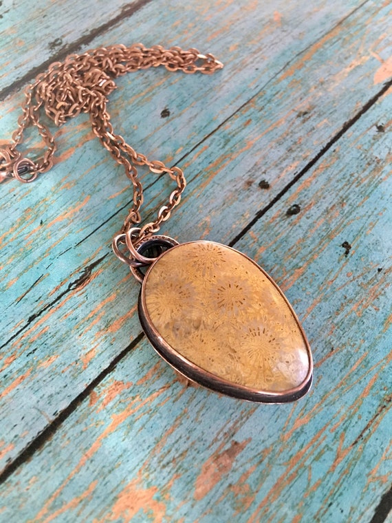 Fossil Coral Copper Necklace