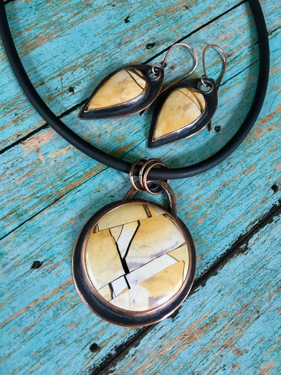 Brecciate Mookite Copper Set