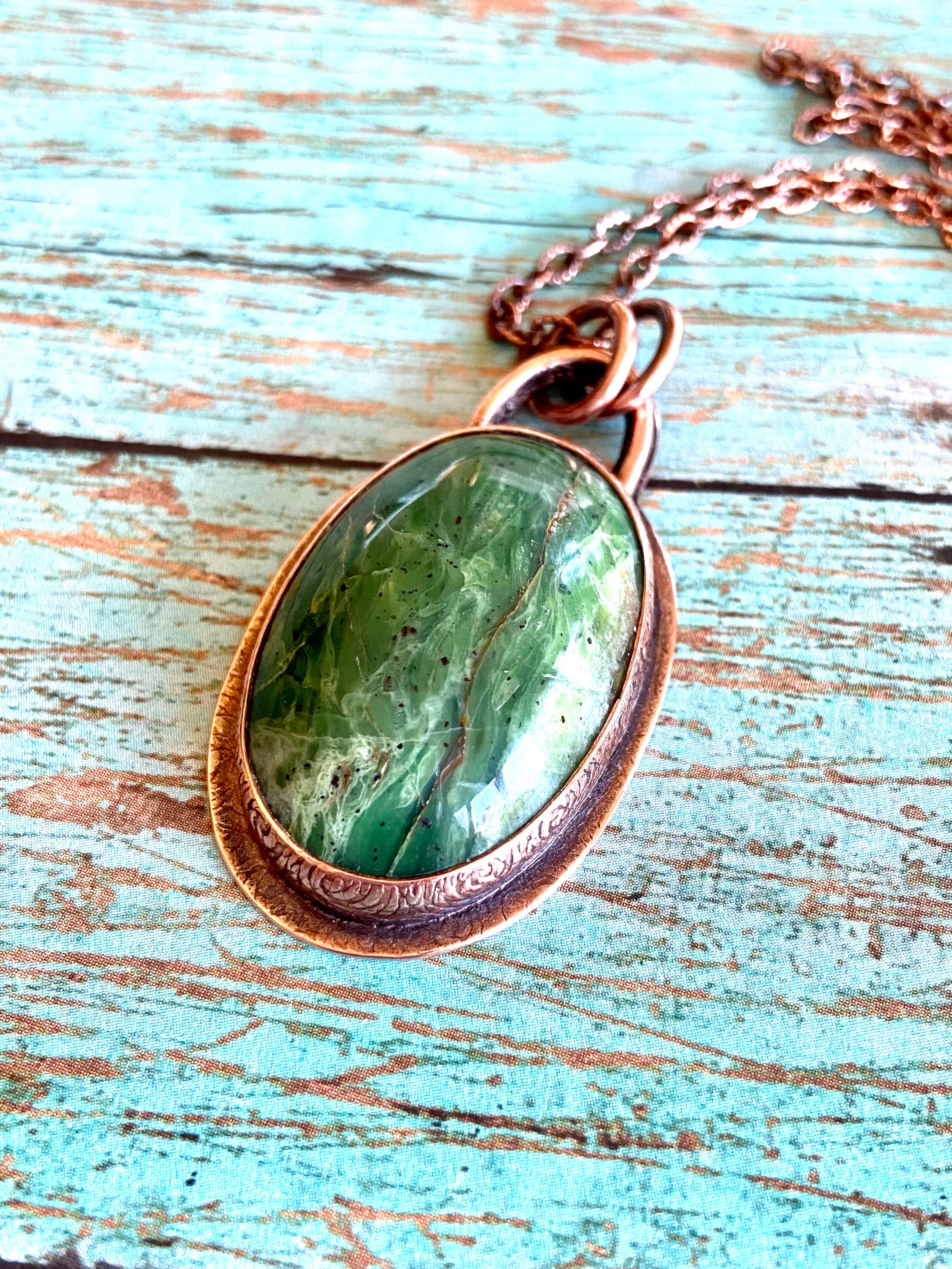 Green Opal Copper Necklace