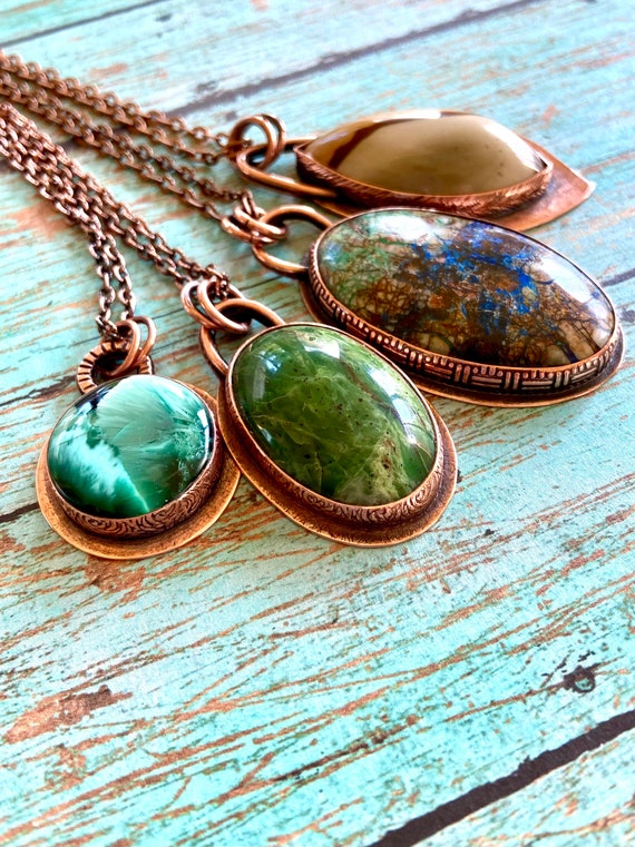 Green Opal Copper Necklace