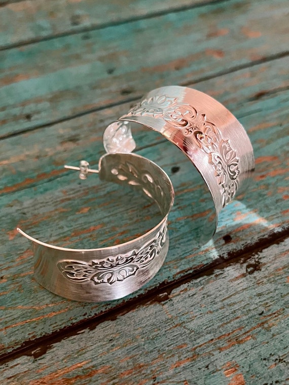 Sterling Silver Post Hoop Earrings