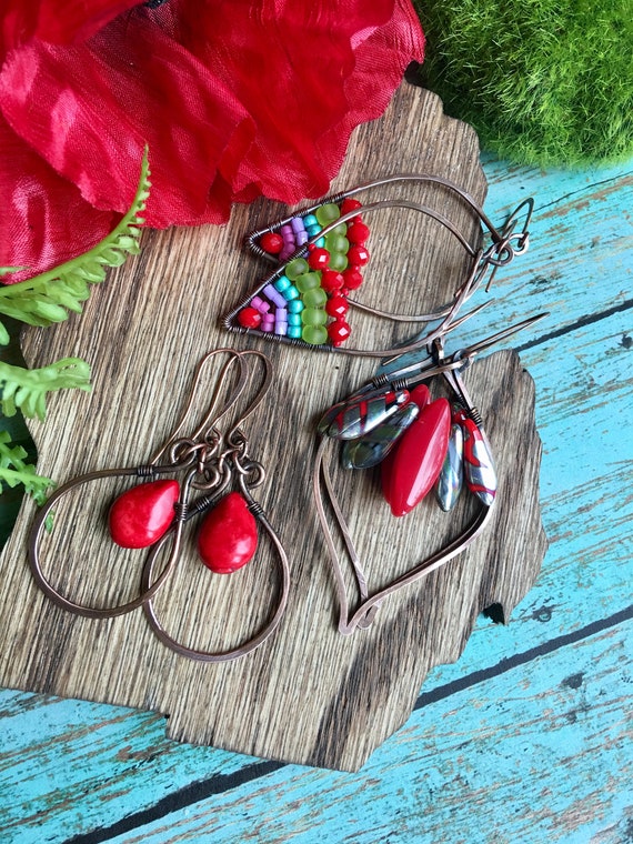 Wire Wrapped Amazonite Boho Jewelry Set