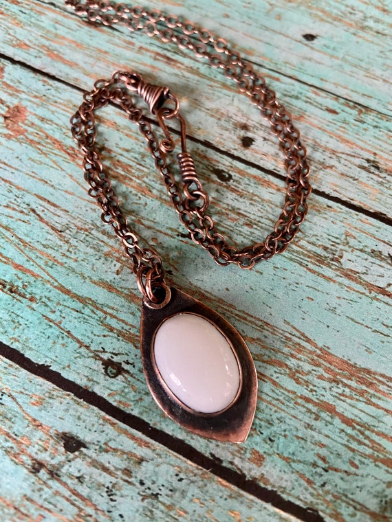 White Jasper Copper Necklace