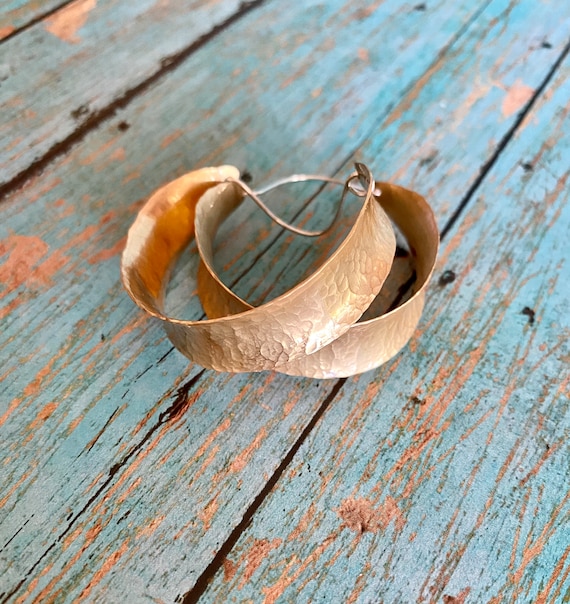 Saddle Brass Hoop Earrings
