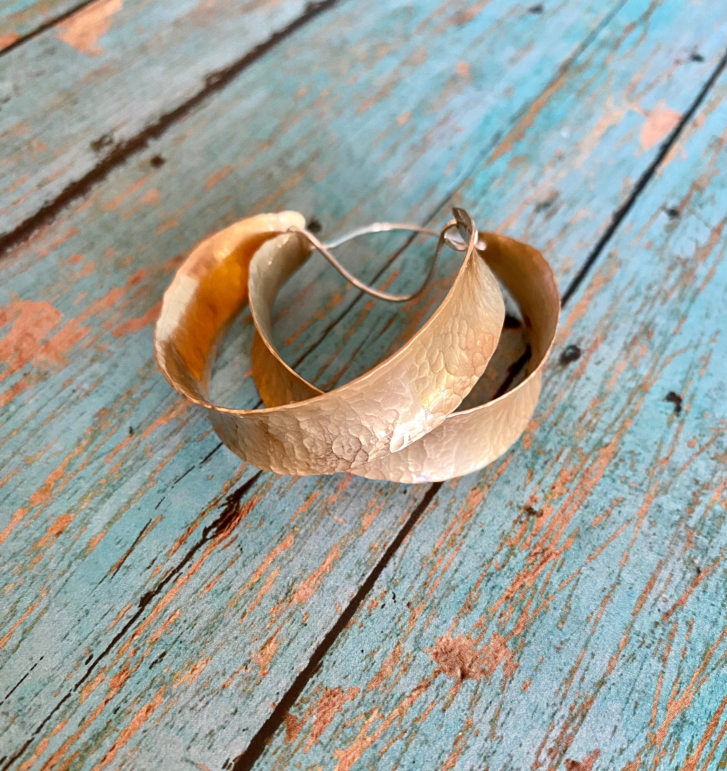 Saddle Brass Hoop Earrings