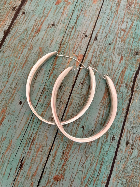 Lightweight Stering Silver Hoop Earrings