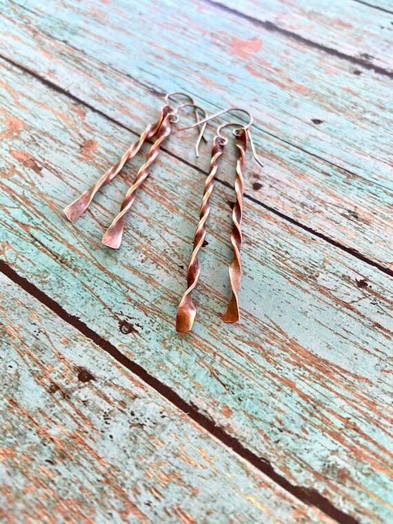 Twisted Copper Earrings