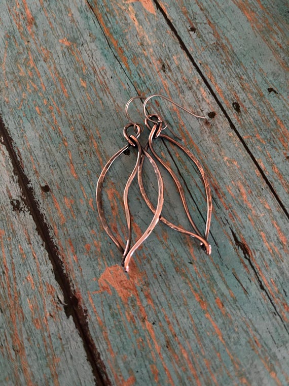 Lightweight Copper Fall Leaf Earrings