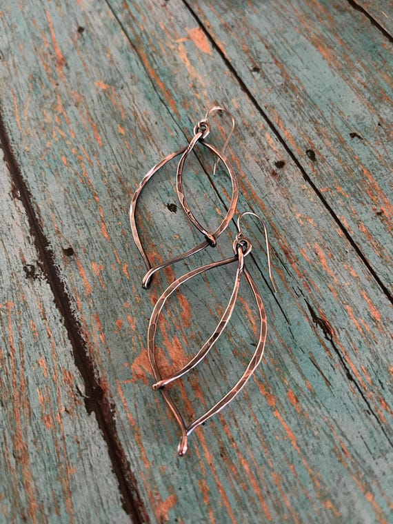 Lightweight Copper Fall Leaf Earrings