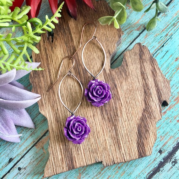 Purple Flower Boho Pendant