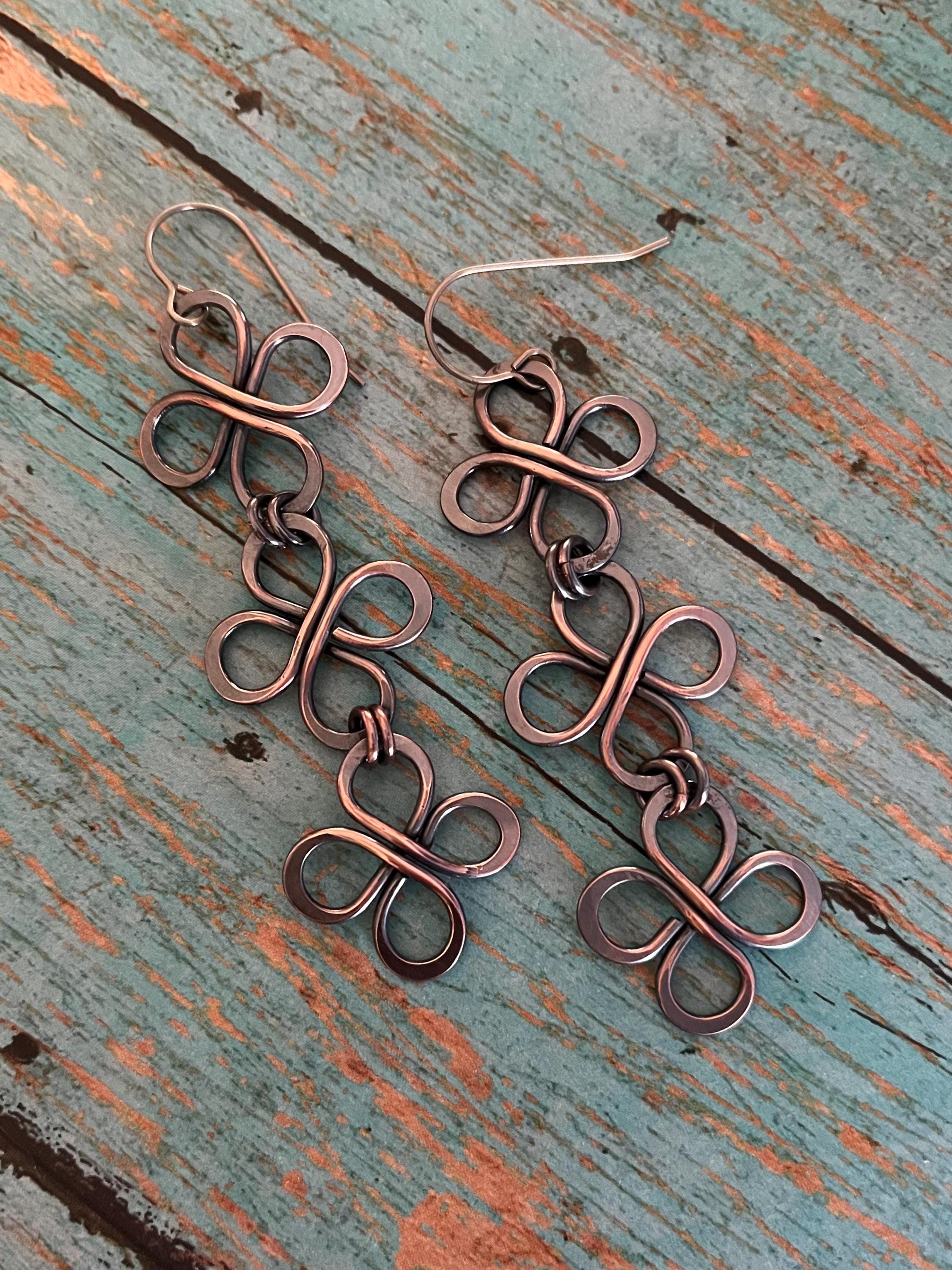 Three Tier Copper Wire Earrings