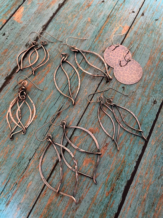 Lightweight Copper Fall Leaf Earrings