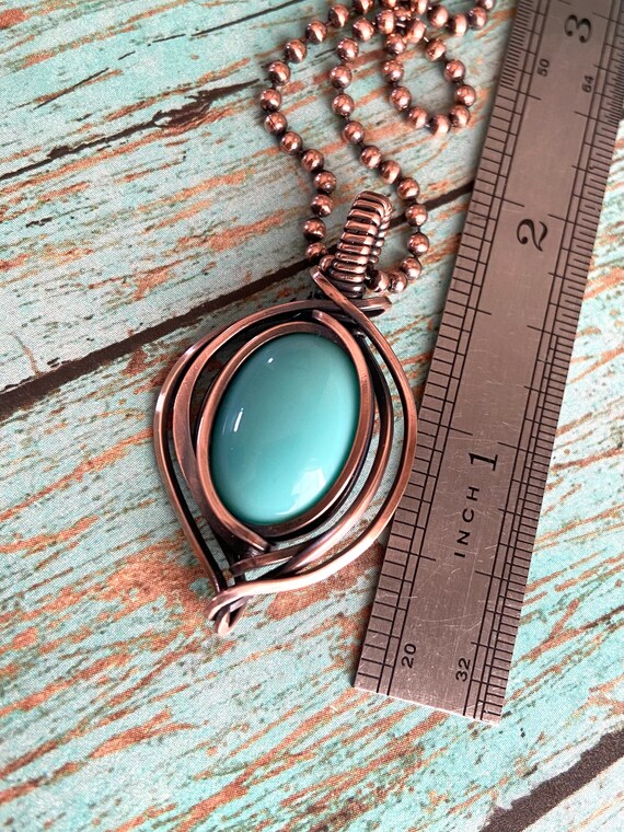 Light Blue Turquoise Copper Pendant