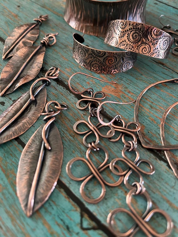 Three Tier Copper Wire Earrings