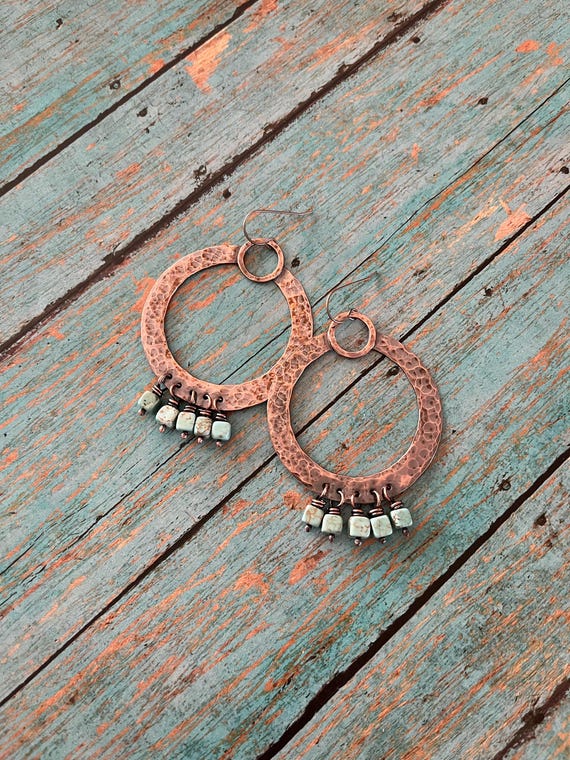 Long Copper Fringe Earrings