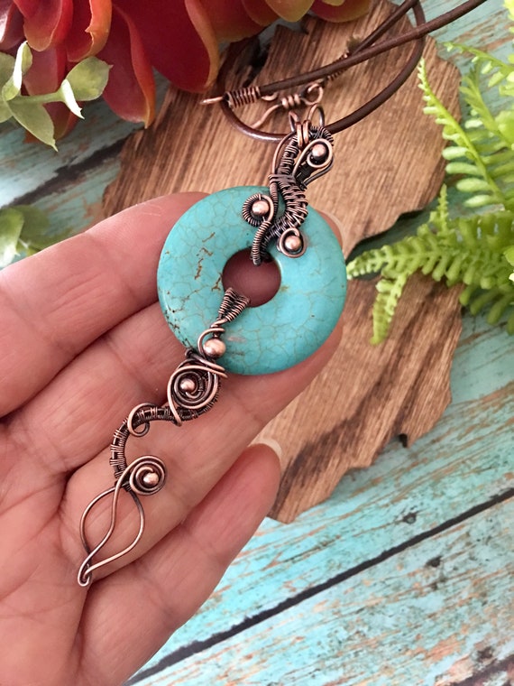 OOAK Turquoise Blue Boho Pendant