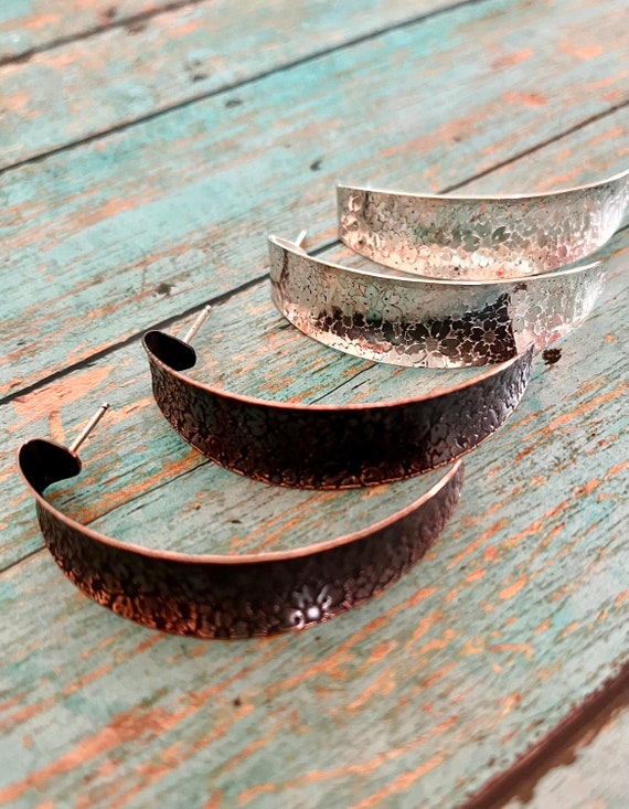 Sterling Silver Post Hoop Earrings