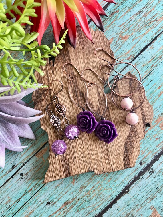 Purple Boho Earrings