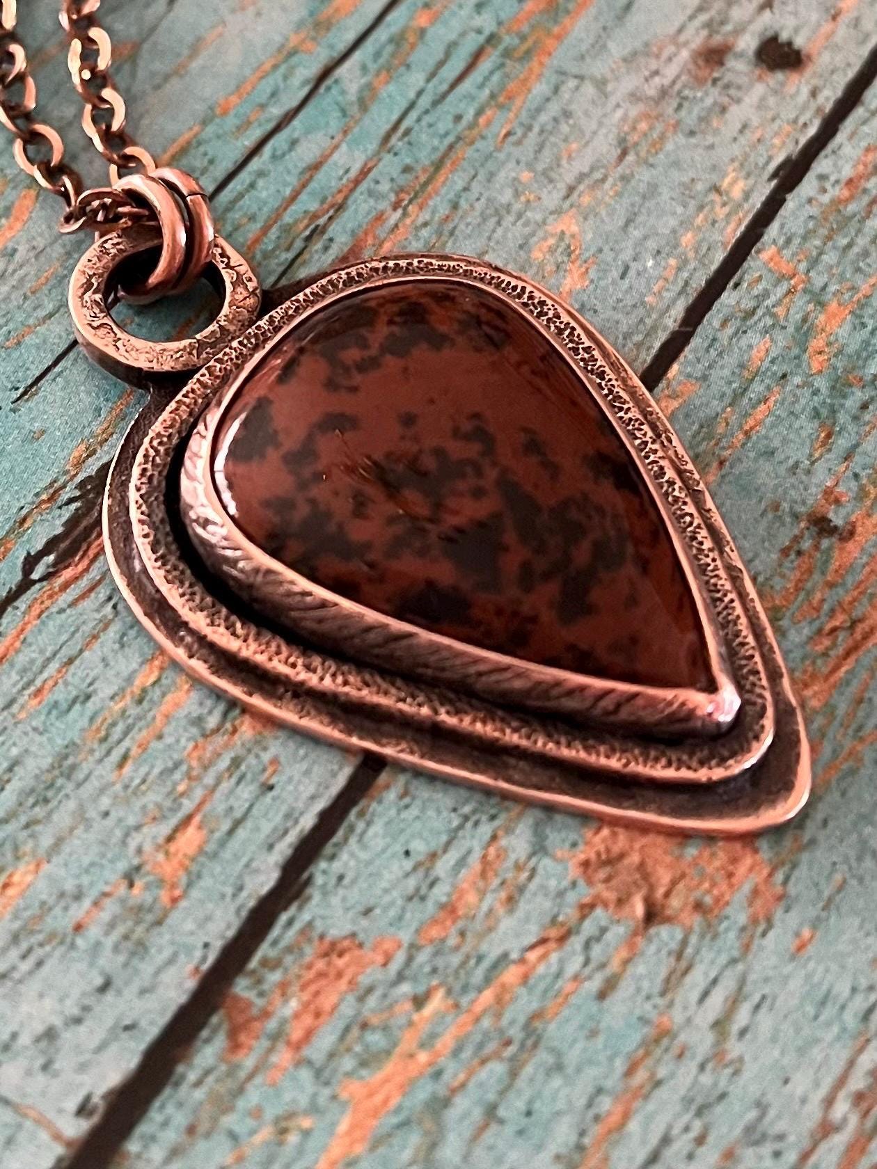 Mahogany Obsidian Copper Necklace