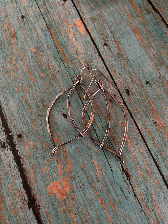 Lightweight Copper Fall Leaf Earrings