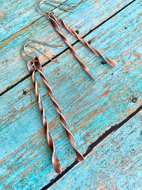 Twisted Copper Earrings