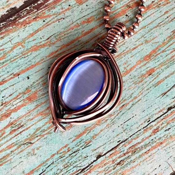 Light Blue Turquoise Copper Pendant