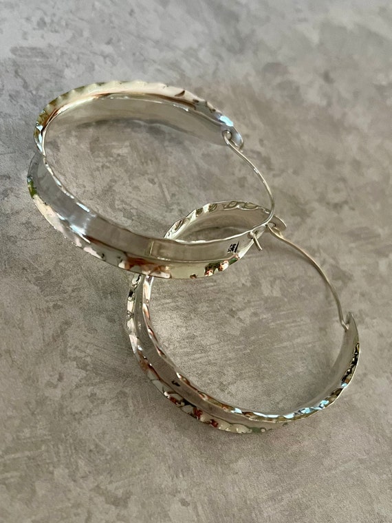 Lightweight Stering Silver Hoop Earrings