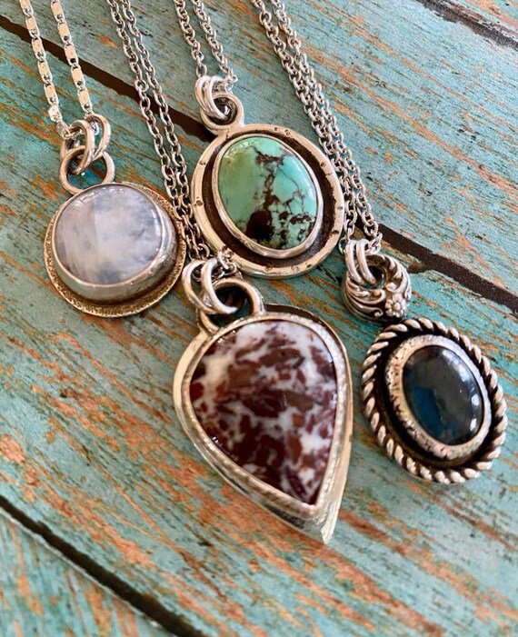 Pink Banded Agate Copper Set