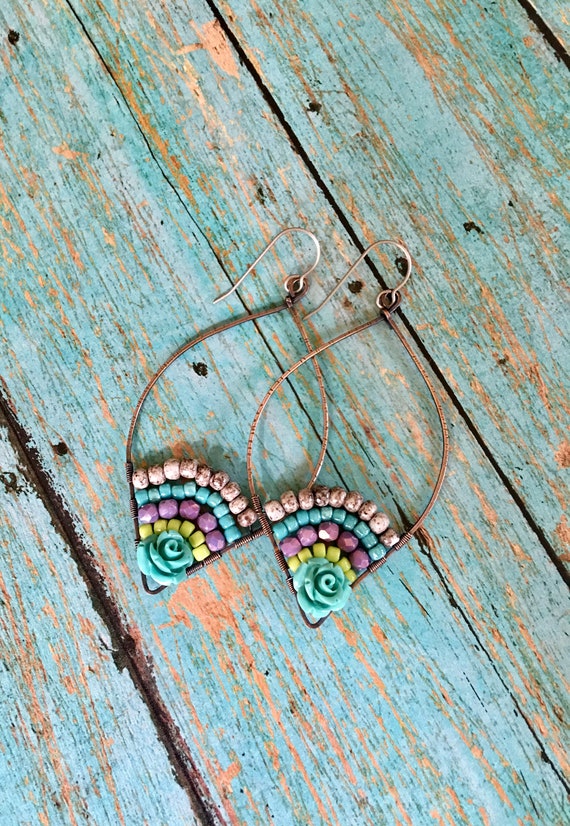 Large Lotus Petal Hoop Earrings
