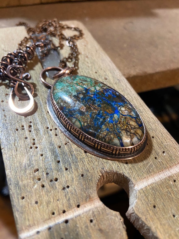 Azurite Malachite Copper Necklace