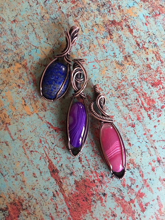 Purple Banded Agate Pendant
