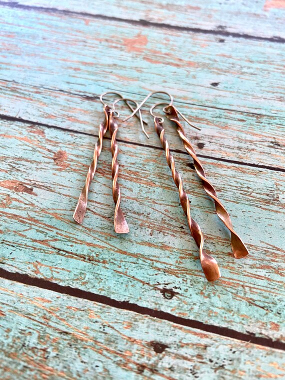 Twisted Copper Earrings