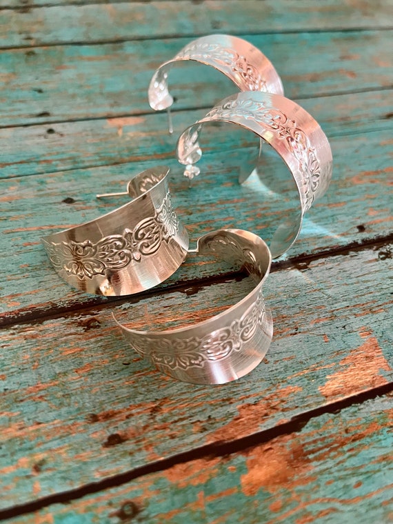 Sterling Silver Post Hoop Earrings