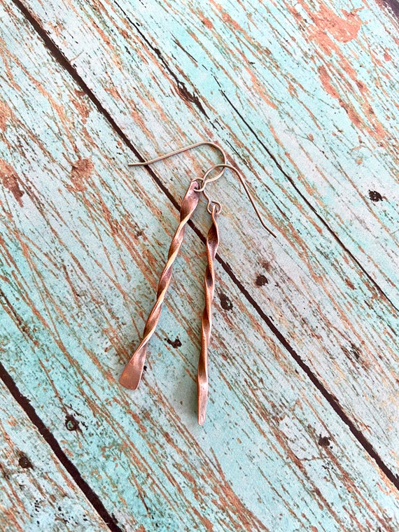 Twisted Copper Earrings