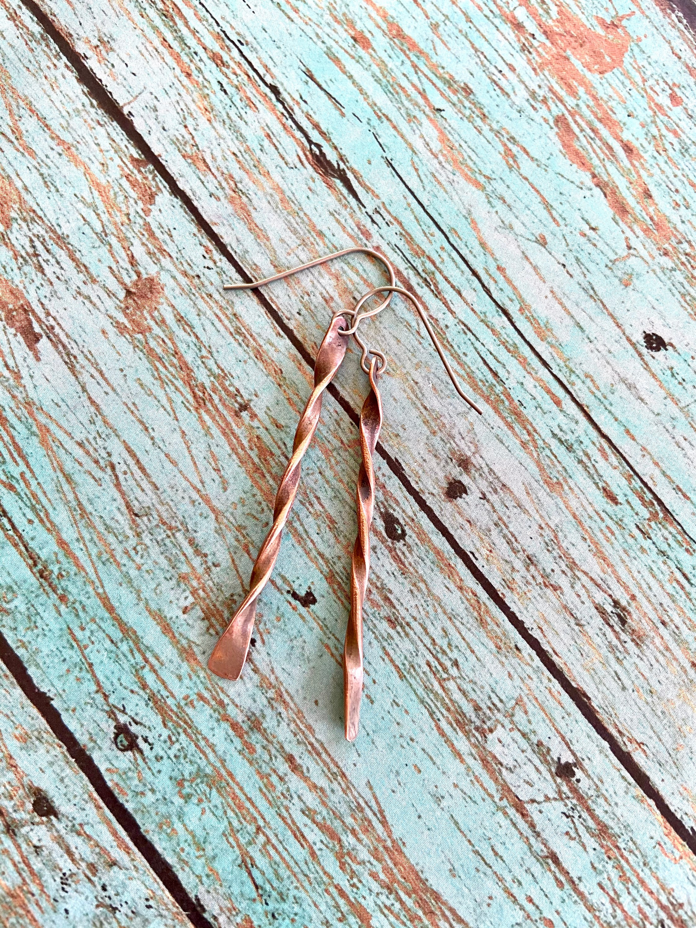 Twisted Copper Earrings