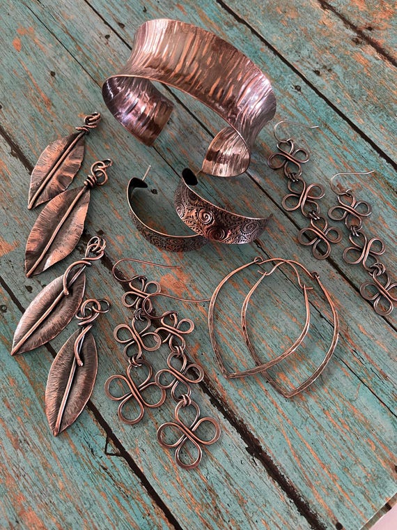 Three Tier Copper Wire Earrings
