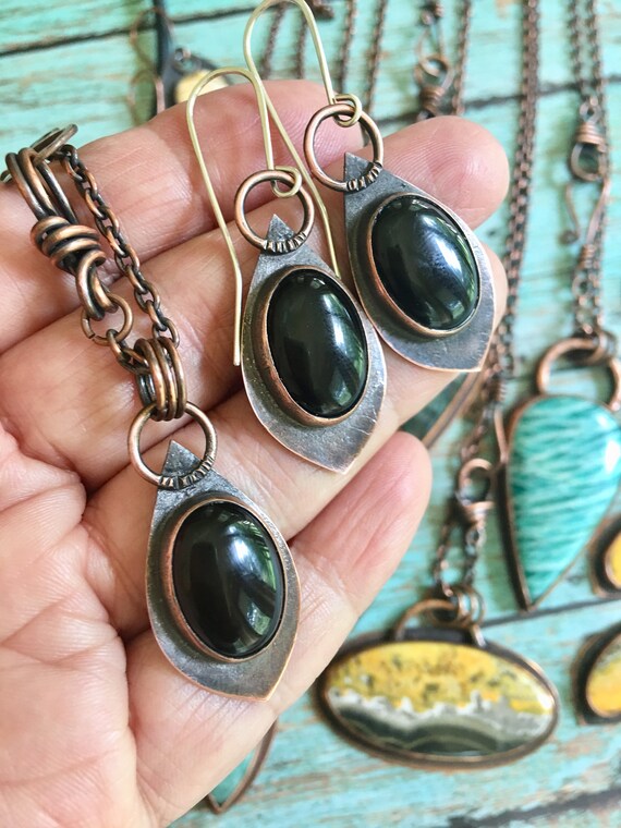 Black Agate Copper Set