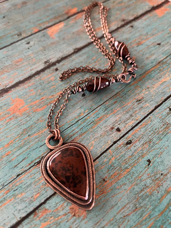 Mahogany Obsidian Copper Necklace