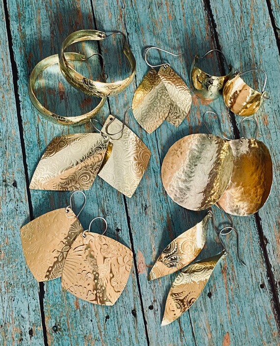 Saddle Brass Hoop Earrings