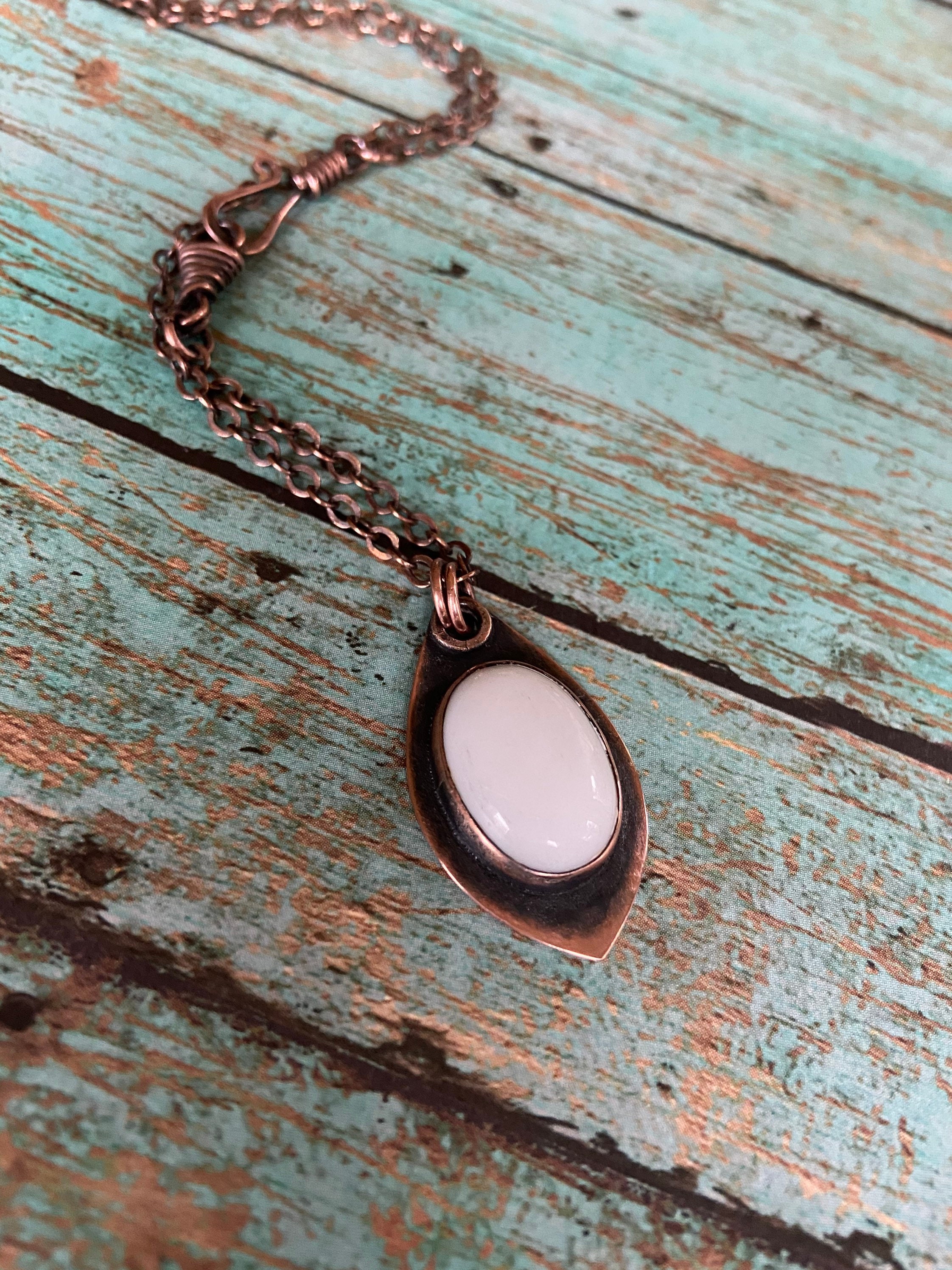 White Jasper Copper Necklace