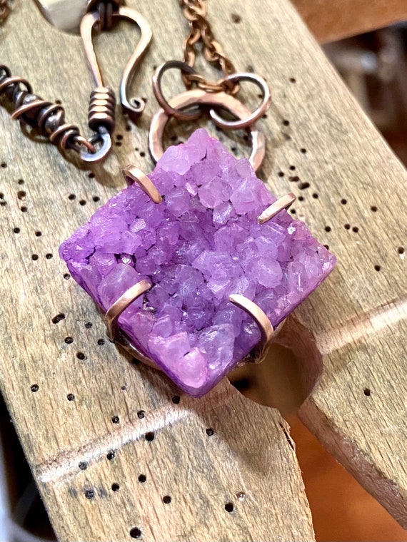 Purple Quartz Druzy Pendant