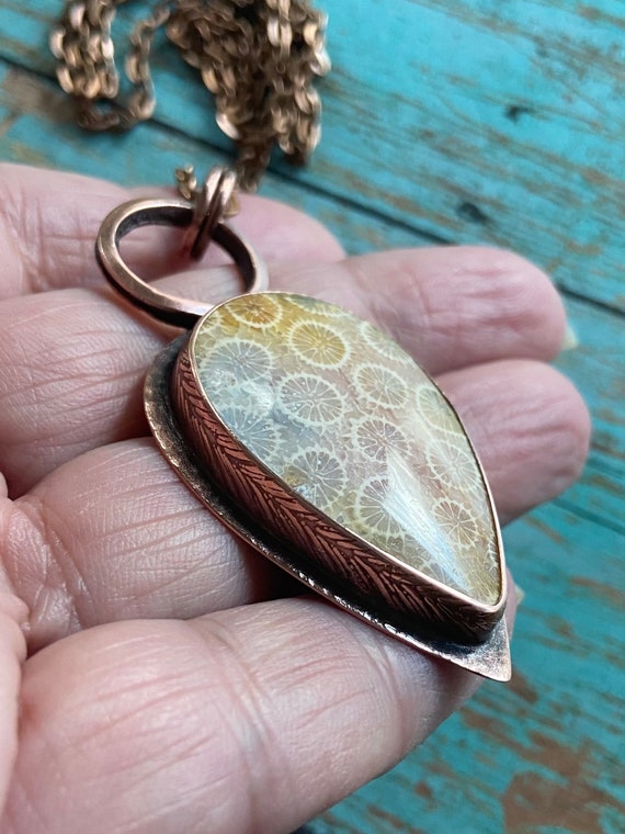 Fossil Coral Copper Necklace