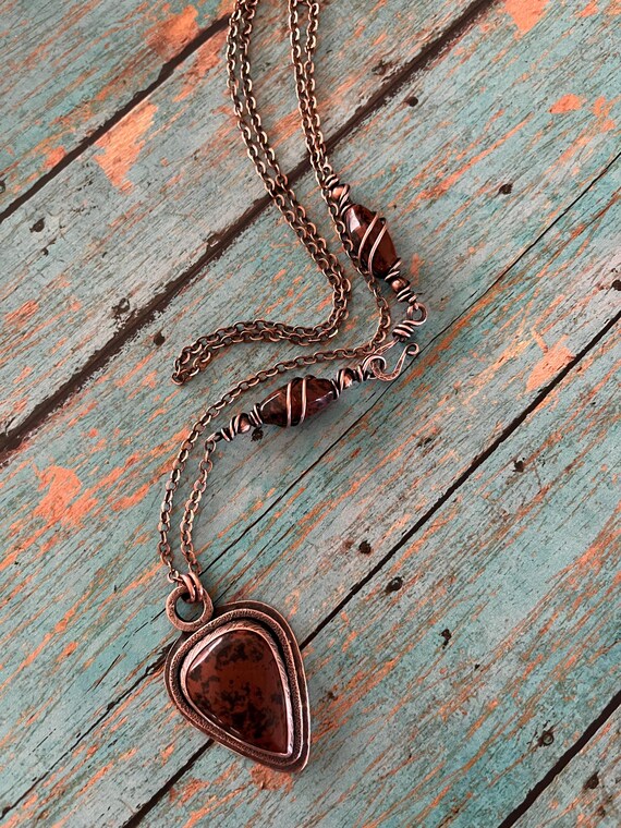 Mahogany Obsidian Copper Necklace