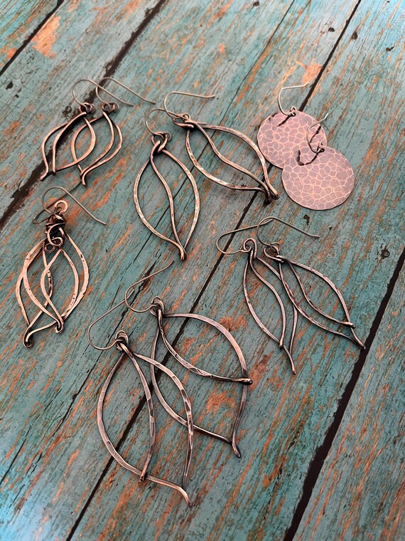 Small Copper Disk Earrings