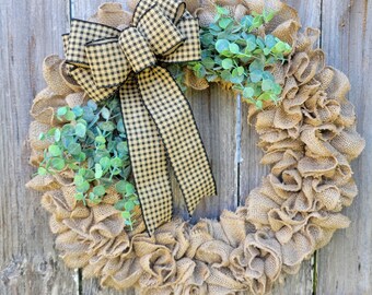 Front Door Wreath Farmhouse Decor